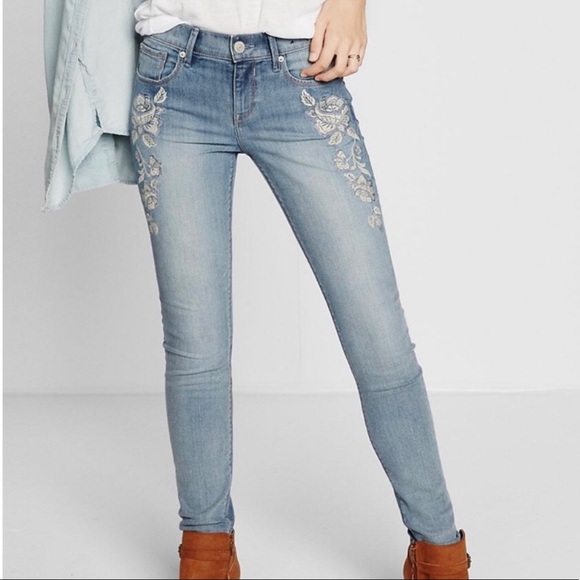 Express Denim - Express Embroidered Ankle Jegging Mid-rise 6